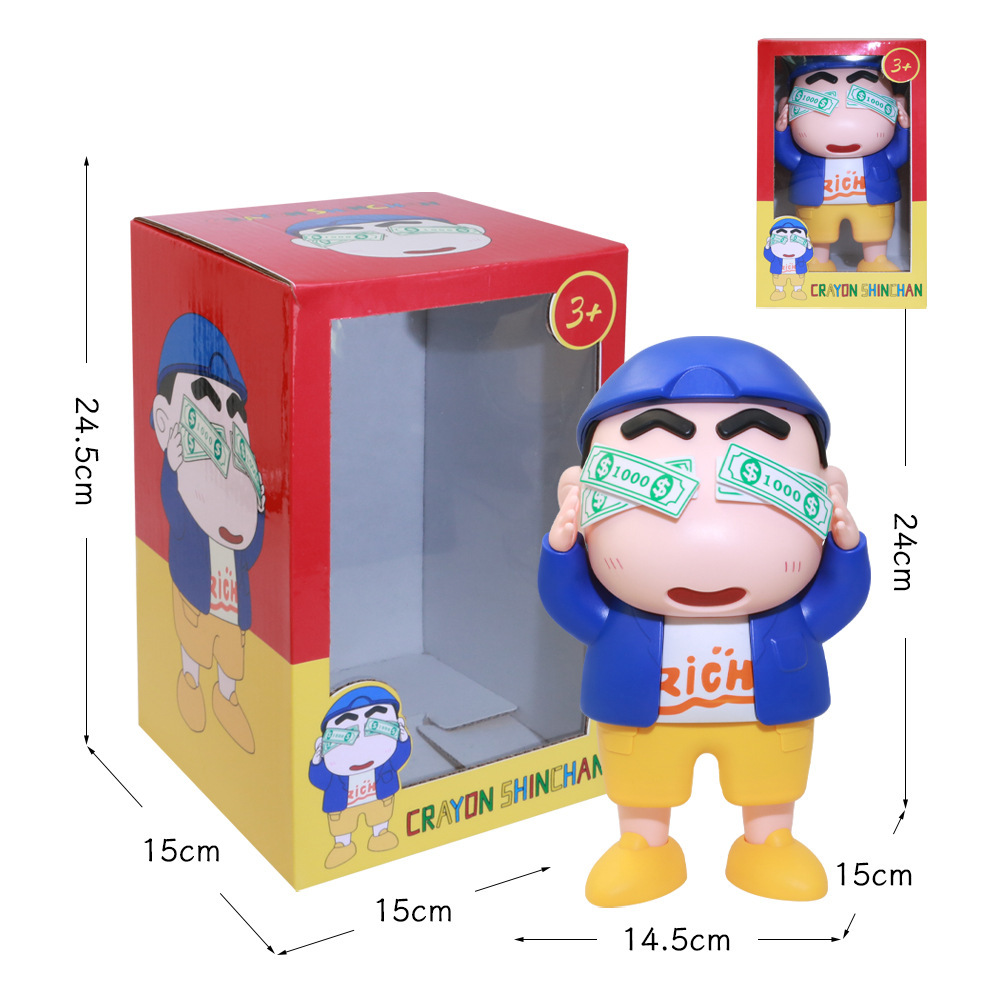 Adornos creativos domésticos, tirano local, dólar estadounidense, crayón Shin-chan, Yehara Shinzhisuke, modelo de figura de muñeca de coche al por mayor image 7