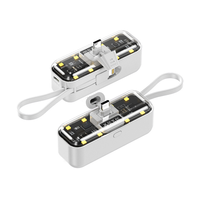 新しいパンクメカ透明かわいいペット内蔵ケーブルカプセル電源銀行クロスボーダーミニポータブルギフトモバイル電源|undefined