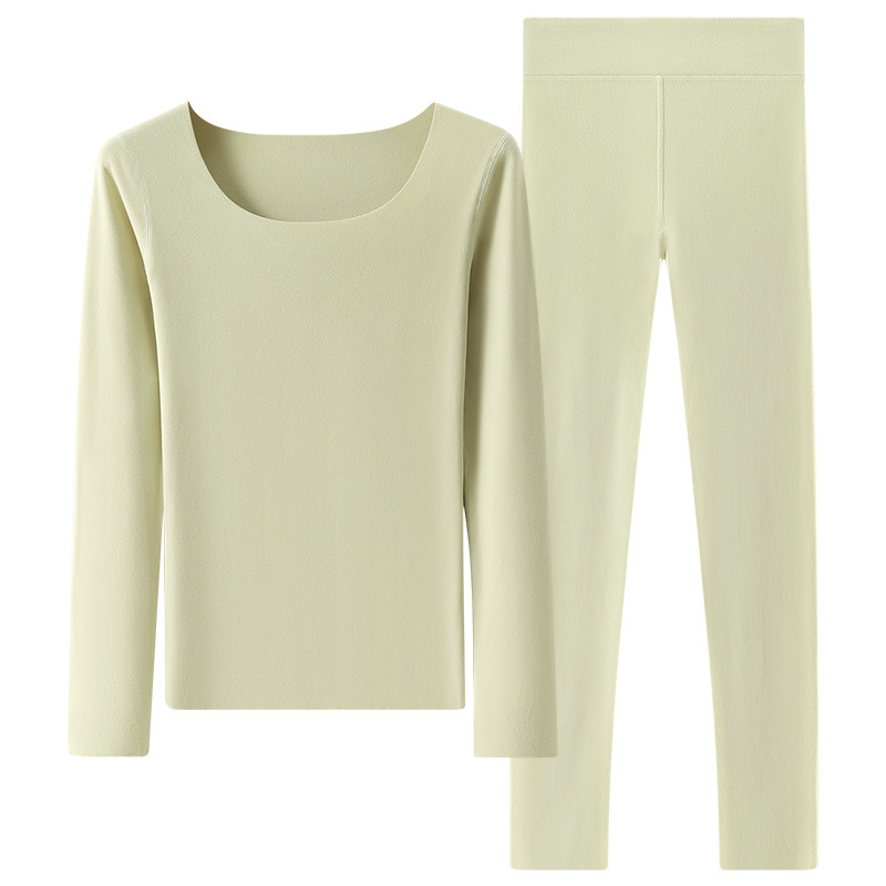 Ropa interior térmica que no deja marcas para mujer engrosamiento más terciopelo calentamiento de fondo ropa abrigada uniformes escolares de estudiantes artefactos ropa de otoño pantalones largos mujeres