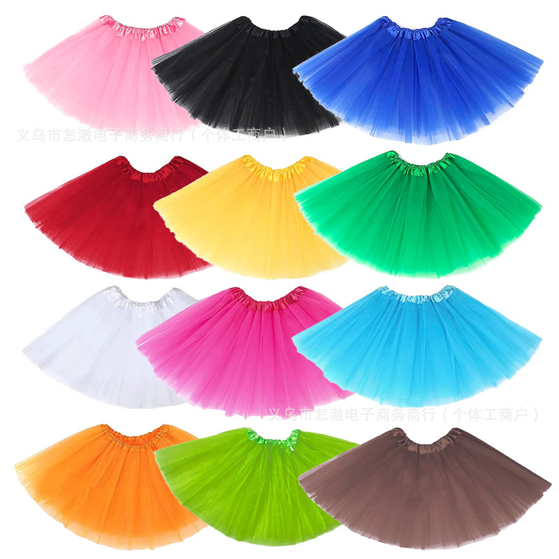 European and American TuTu dress in stock, Amazon Halloween costume props, cosplay in stock, two-tone mesh three-layer European and American TuTu dress in stock, Amazon Halloween costume props, cosplay in stock, two-tone mesh three-layer