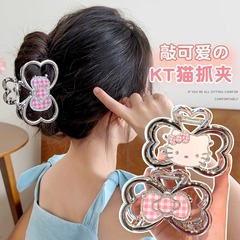 両面細かい光沢のある漫画キャディ猫クリップ、かわいくて甘い女の子の後頭部のサメクリップ、ボールヘアピン