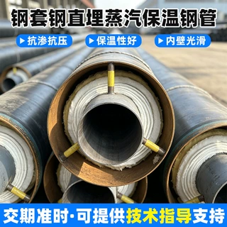 直埋式保温管道架空式市政热力防腐外滑动式钢套钢蒸汽保温管道