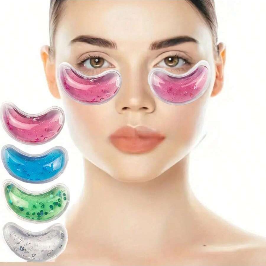 Cooling Eye Pads, Gel Soothing Eye Masks, Hot and Cold Compress Eye Patches, Ice Compress Glitter Eye Pads, Cooling Ice-Feel Eye Patches
