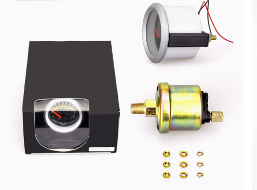 Cross-Border Hot-Selling Model 52mm Car Dashboard Modified Oil Pressure Gauge Carbon Surface Car Oil Pressure Gauge Factory Price