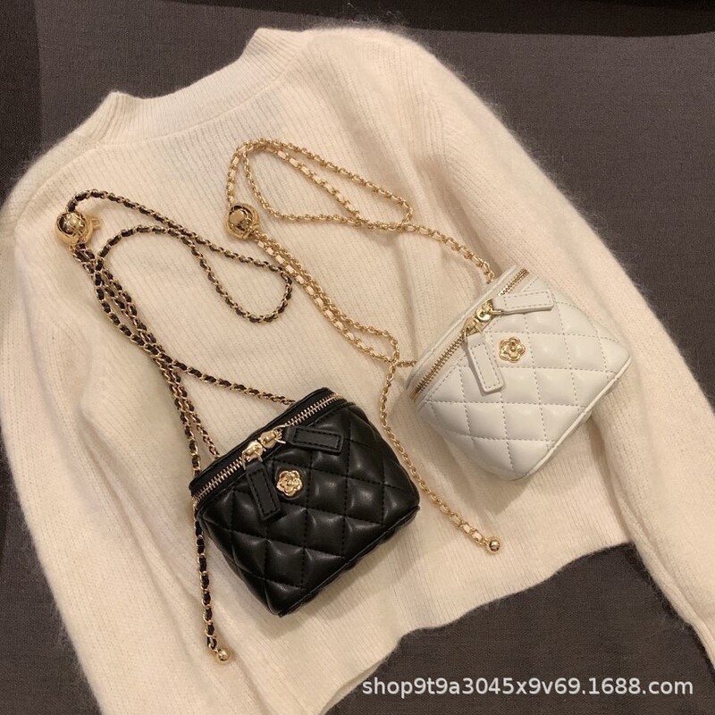 Cross-Border Women's Bag New Secret Garden Camellia Rhombus Chain Box Small Bag Women's Mini Shoulder Crossbody Bag