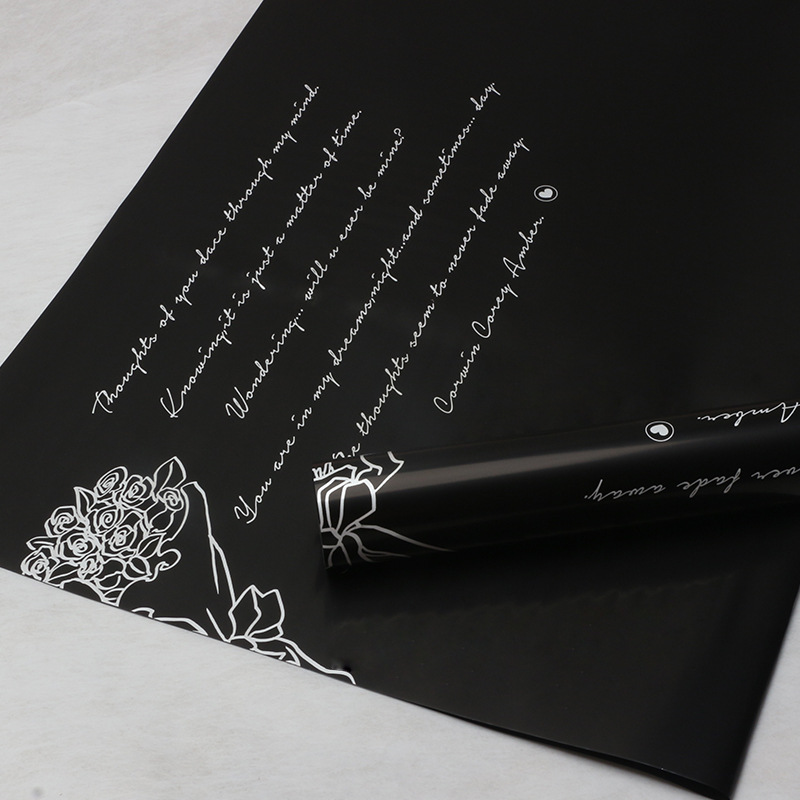 Brillante papel de regalo de flores románticas francesas, papel de ramo de flores impreso, papel de regalo hecho a mano, floristería