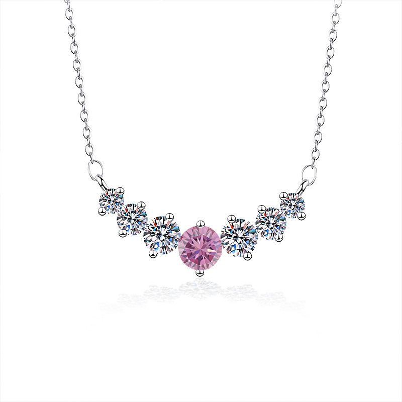 Colgante de plata esterlina 5 quilates 925 collar de piedra de moissanita collar de plata colgante de clavícula de mujer comercio exterior transfronterizo