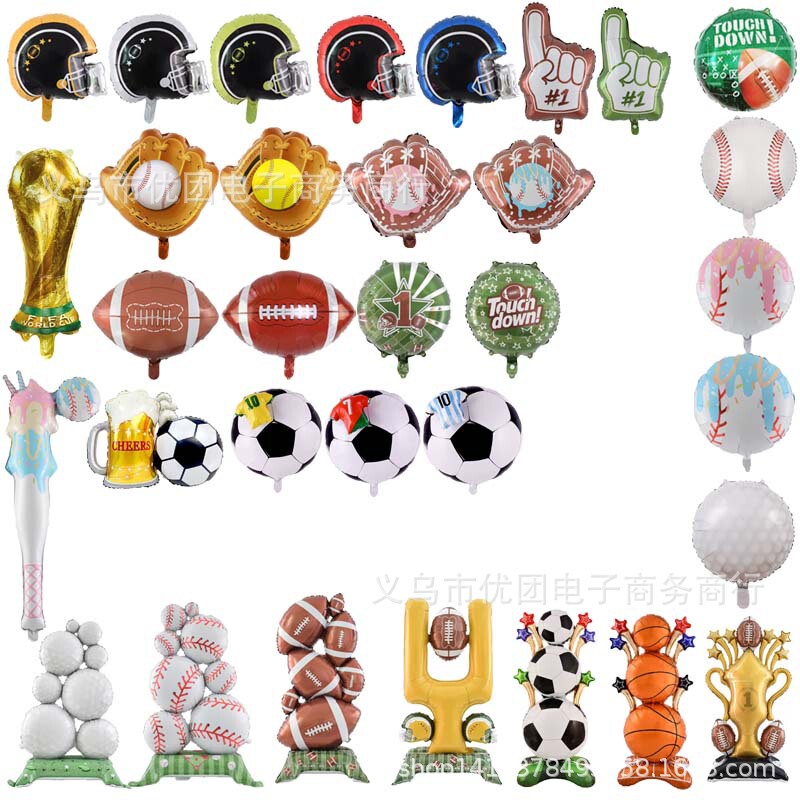 Cross-Border Large and Medium Size Standing Football Aluminum Foil Balloons, Standing Golf Balls, Rugby Balls, Volleyball Balls, Decorative Balls Cross-Border Large and Medium Size Standing Football Aluminum Foil Balloons, Standing Golf Balls, Rugby Balls, Volleyball Balls, Decorative Balls