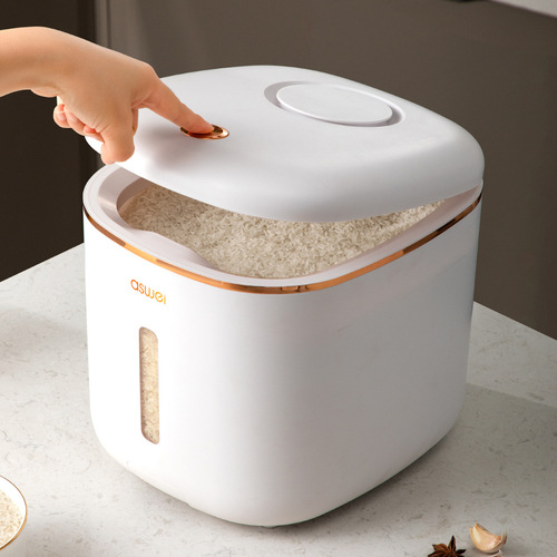 Household Rice Storage Bucket with Pest-Proof and Moisture-Proof Sealing, Kitchen Rice and Flour Storage Container, Food-Grade Rice Storage Box