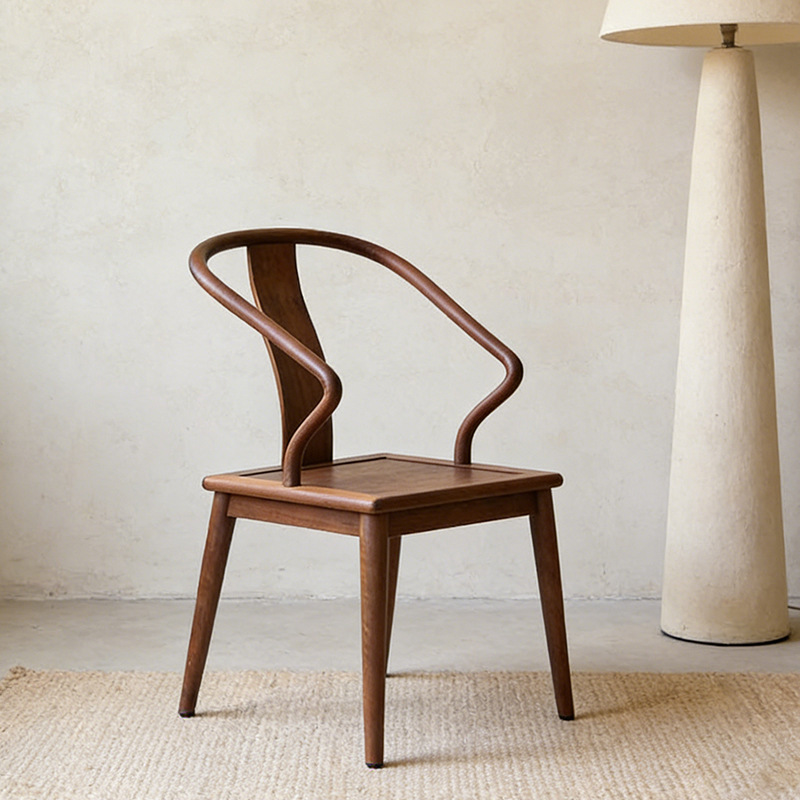 North American Black Walnut Solid Wood Soft-Covered Butterfly Chair Furniture, Song-Style Aesthetic Leisure Chair, Dining Chair, Desk Chair