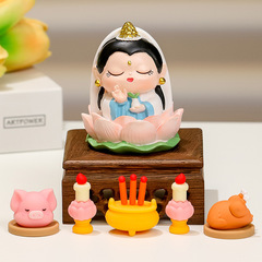 オフィスのかわいい手作り装飾品、デスクトップの富の神、樹脂工芸品、クリエイティブな装飾、新しいギフト、幸せな妖精