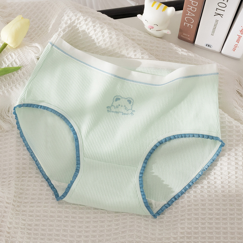 Ropa interior de algodón Niña antibacteriano entrepierna transpirable escritos lindos japoneses pantalones cortos cabeza Mediados de cintura sin costuras ropa interior de niña verano