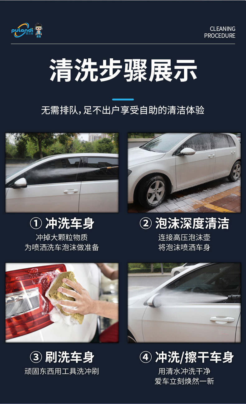 Car Washing Machine 220V Household High-Pressure Water Gun Powerful Floor Washing Water Pump New Booster Cleaning Machine Electric Car Brush Wholesale