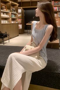 Chanel-Style Dress 2024 Summer New Women's Fashion Niche Design Vest Dress Picture Color Shadow Building