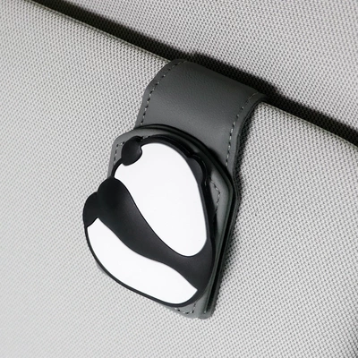 Car-Mounted Panda Glasses Clip, Car Glasses Clip/Bill Clip - back-panda-style-b-gray-u-shaped-eyeglass-clip