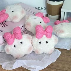 かわいいピンクのリボンスターぬいぐるみペンダントガールハートスターカピバラバッグかわいいペンダントキーホルダー