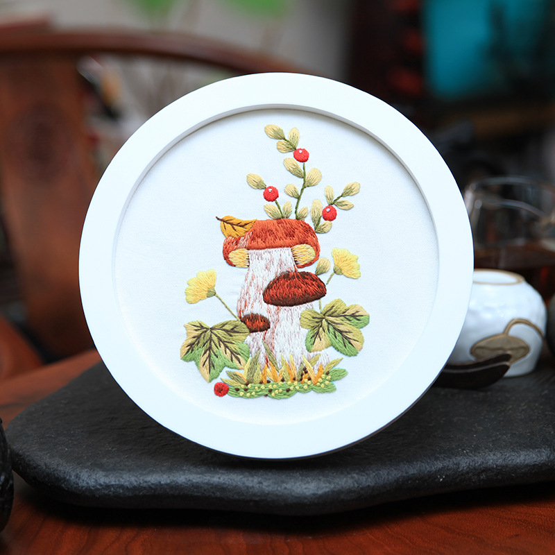 Bordado a mano DIY paquete de material colgante pintura Lu bordado sala de estar decoración hecha a mano producción creativa novicio seta Inglés pintura