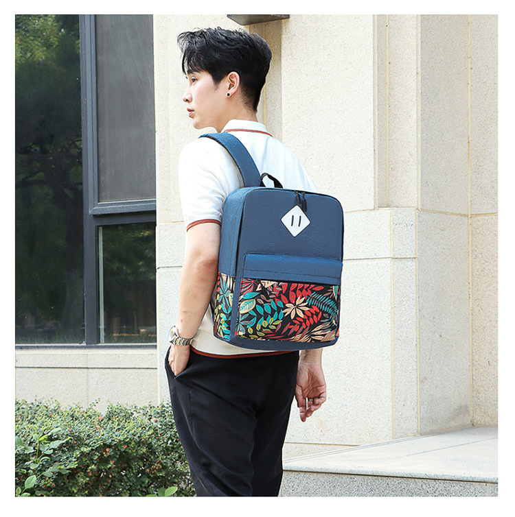 Unisex Flower Oxford Cloth Zipper Functional Backpack Laptop Backpack display picture 2