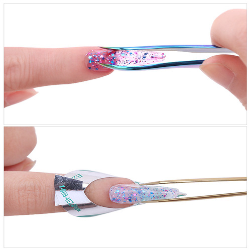 Stainless steel hardware tweezers, straight electronic tweezers, precision thickened anti-static tweezers, pointed head, bent head, nail art tweezers