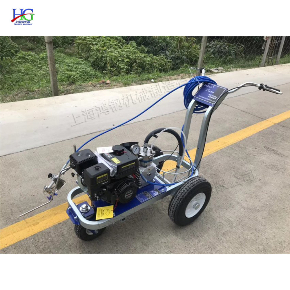 手推式马路冷喷划线机 小区停车位汽油标线机 小型人行横道画线机