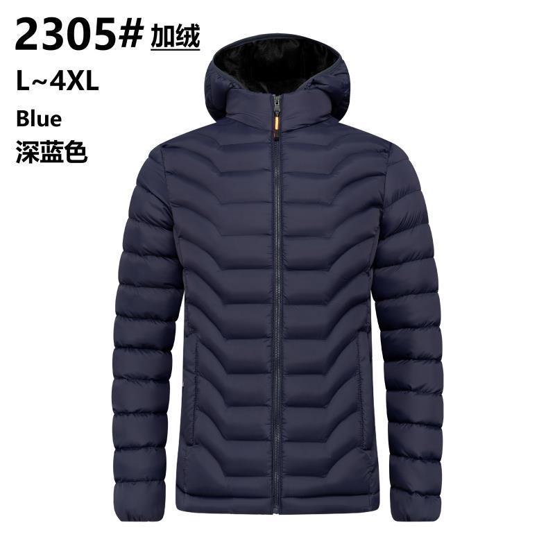 Abrigo de algodón acolchado de los hombres de otoño e invierno costilla abajo de algodón acolchado abrigo encapuchado engrosado moda casual suelta algodón acolchado abrigo de comercio exterior al por mayor