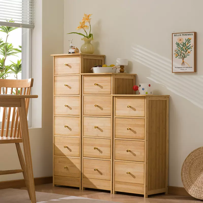 实木斗柜卧室床尾柜法式复古组合柜原木风抽屉柜收纳柜落地置物柜