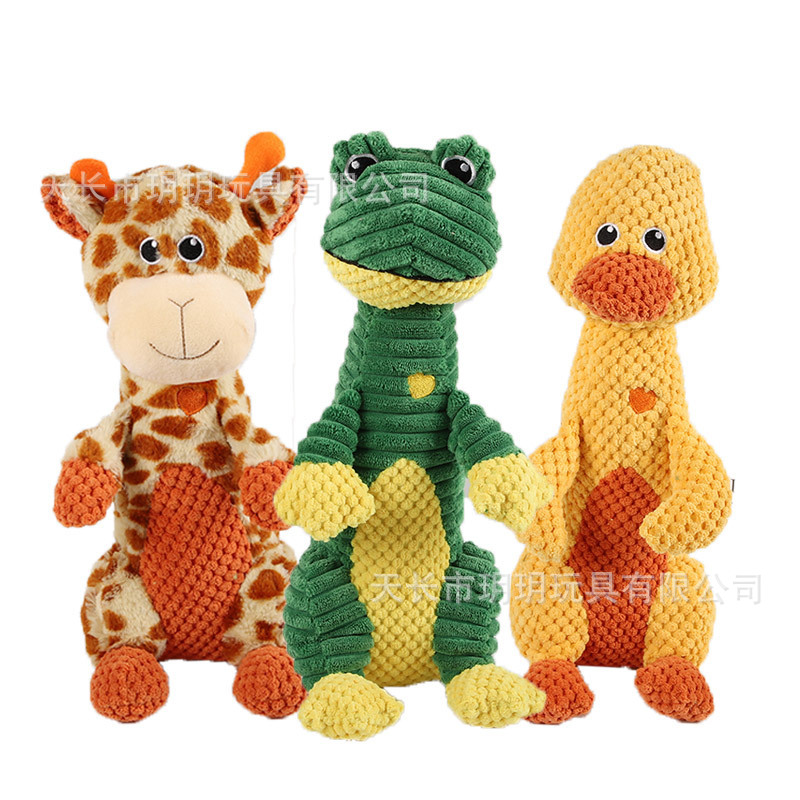 Pet Toys: Deer, Duck, Frog, Cute Dog Chew Toys, Durable and Bite-Resistant, Squeaky Plush Music Doll
