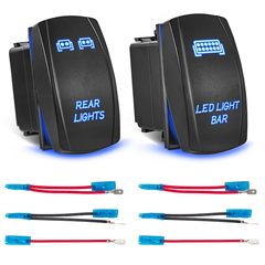 Led防水自動車スイッチ12v/24v船型スイッチ押しボタンスイッチヨットトレーラー改造スイッチ