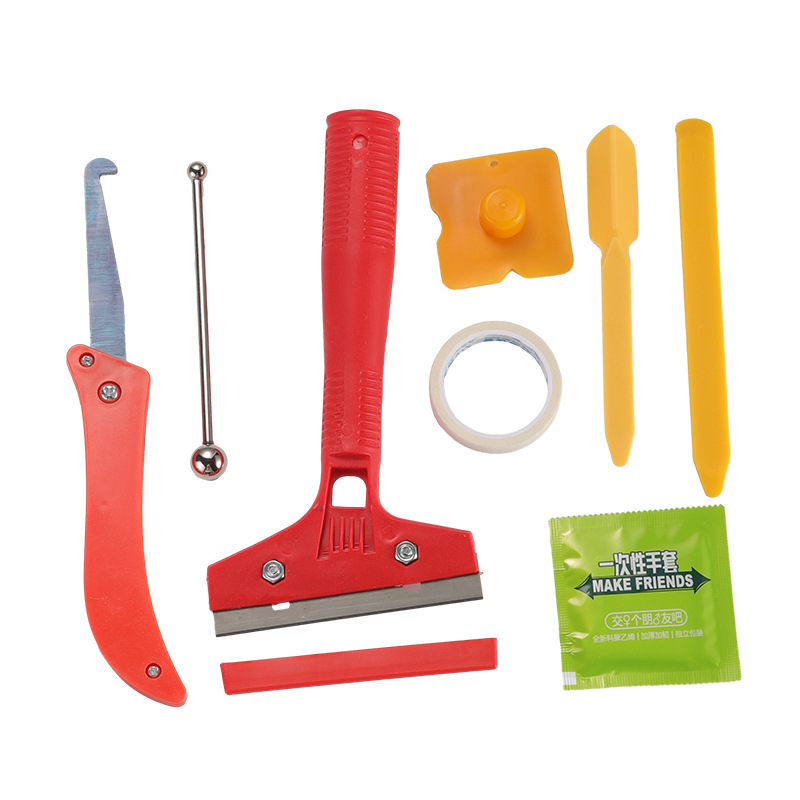 Un conjunto completo de herramientas de costura de borde negro claro, conjunto completo de herramientas de costura de plástico de ángulo masculino para el hogar