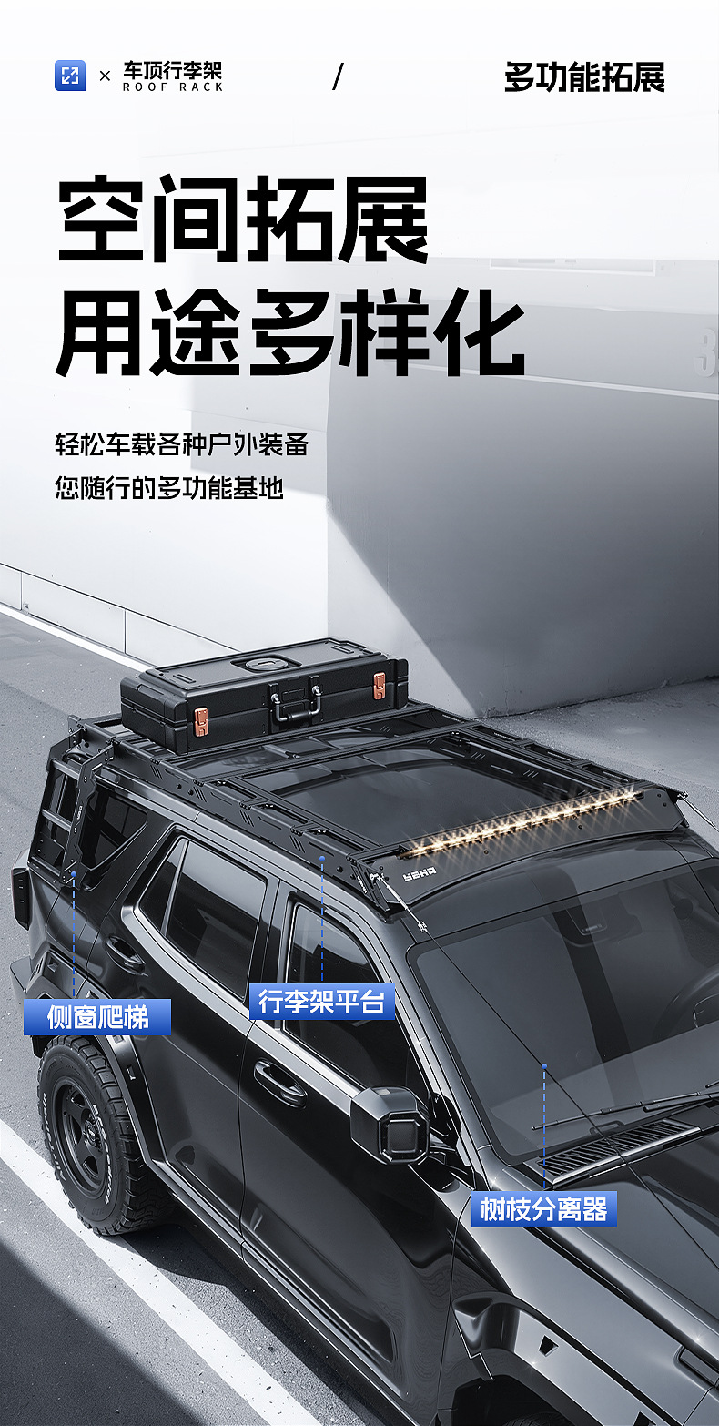 Suitable for Tank 400 Special Vehicle Roof Luggage Rack Frame Expansion Platform Side Ladder Side Mounting Plate Modification Parts