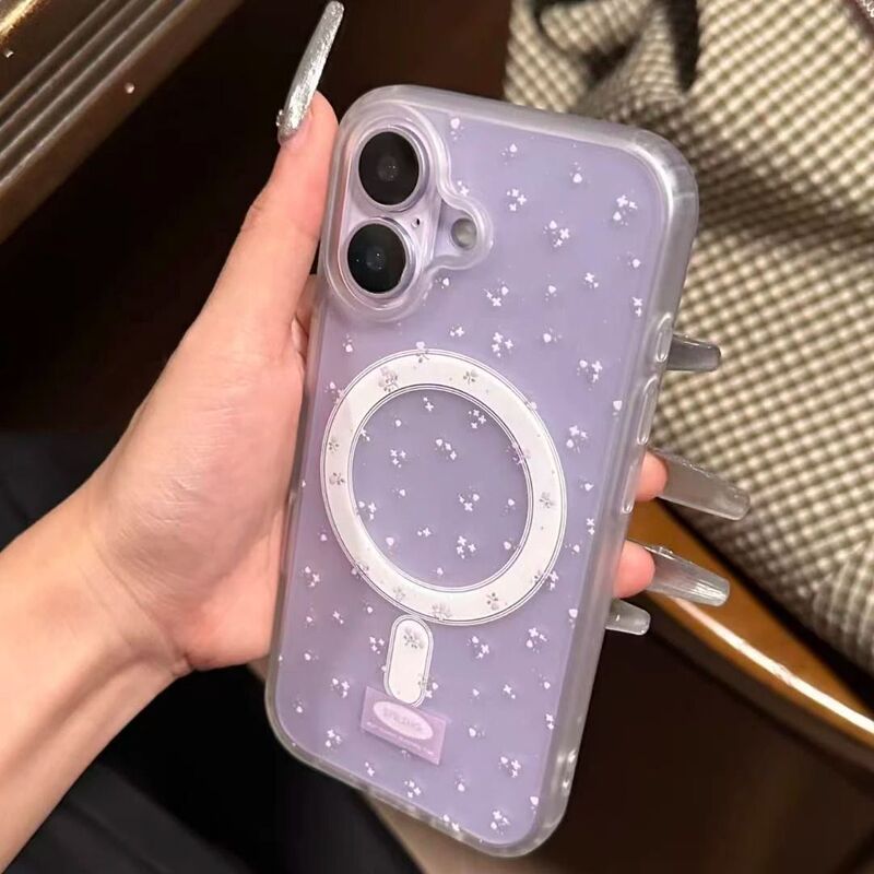 Purple Floral Suitable for Apple 17Promax Mobile Phone Case Iphone16 Simple 15 Magnetic Suction 13 Hard Shell 12 Stylish Purple Floral Suitable for Apple 17Promax Mobile Phone Case Iphone16 Simple 15 Magnetic Suction 13 Hard Shell 12 Stylish
