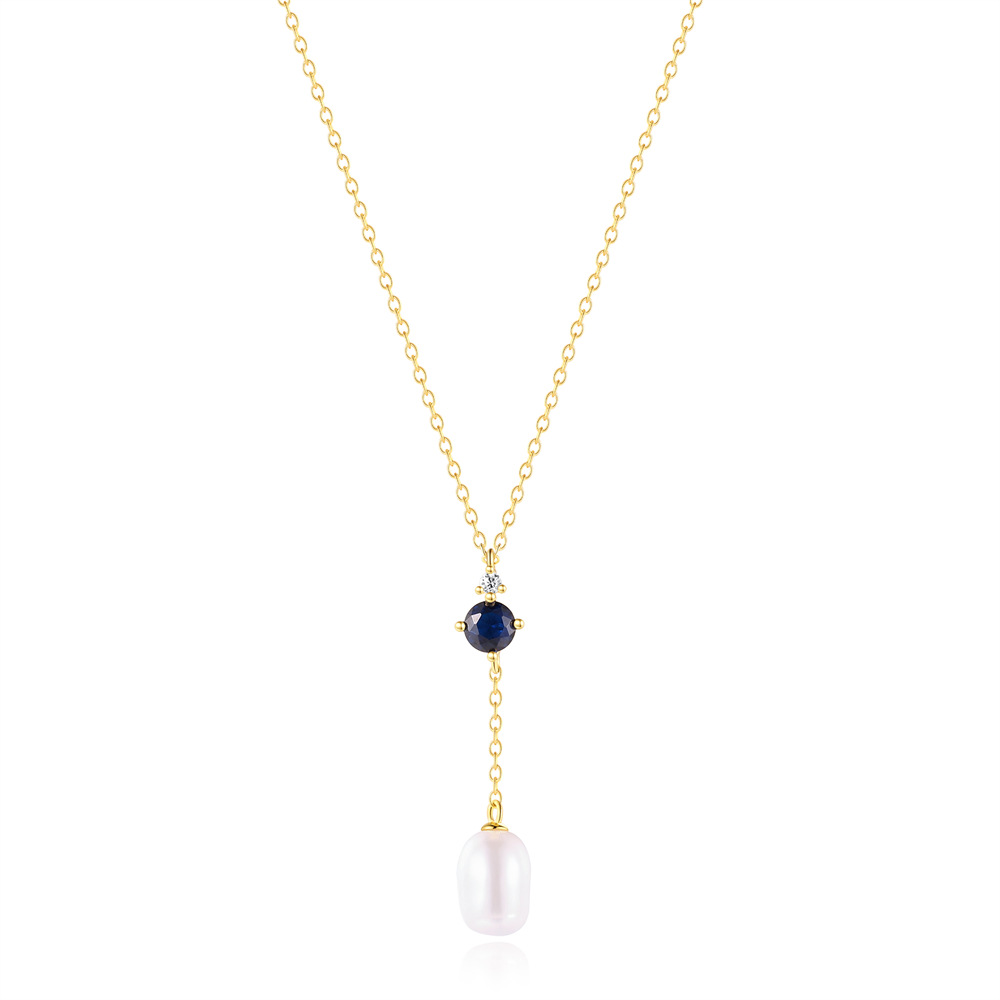 All Seasons Season Women's Gender 925 Sterling Silver Plastic Beads Zircon Cable Chain Plating Inlay Geometric Pendant Necklace