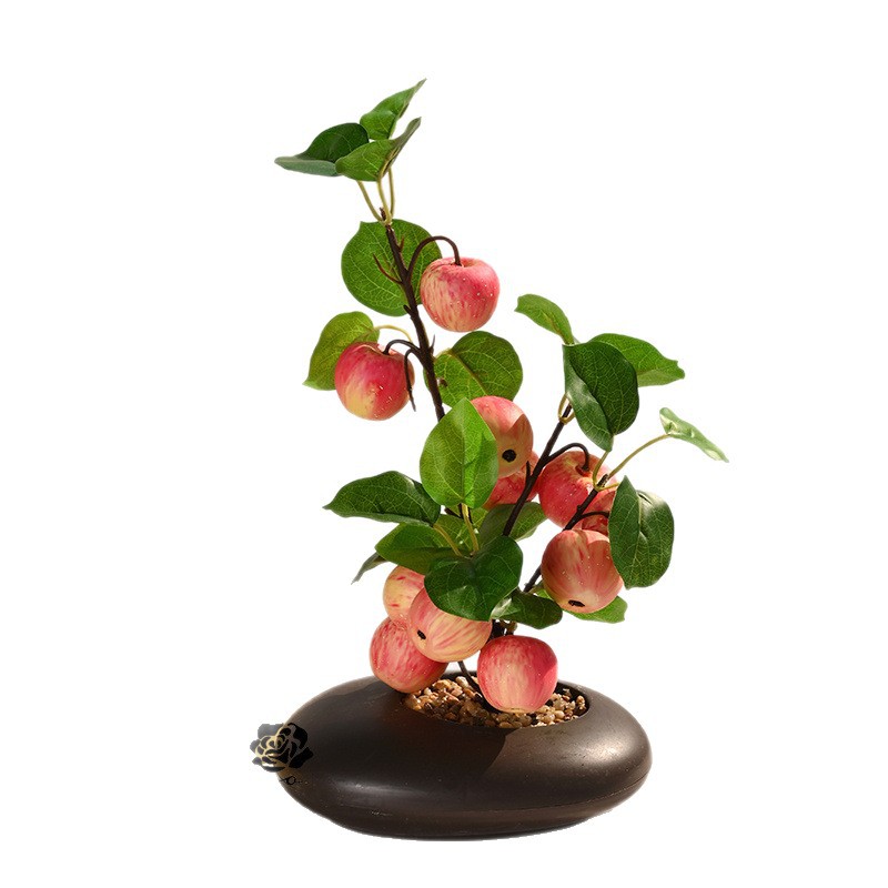 Nuevo tipo de imitación de frutas en maceta estudio en el hogar oficina interior sala de estar decoración de estudio frutas artificiales bonsai