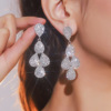 Universal earrings, suitable for import, European style, diamond encrusted