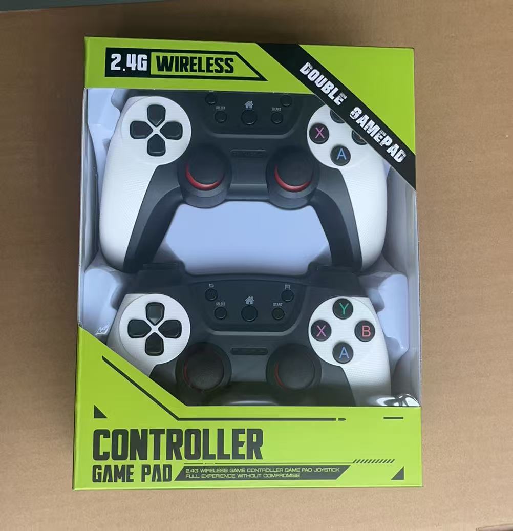 Fabricante suministro directo 2.4g inalámbrico controlador de juegos doble doble Android TV controlador de juegos multifuncional