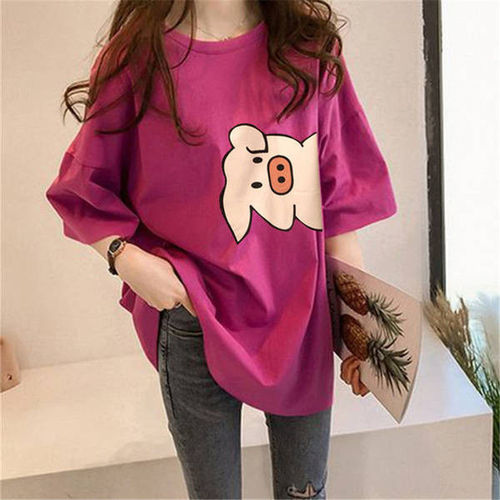 Maternity top summer wear nursing top postpartum wear loose late pregnancy short stature big belly t-shirt summer short sleeve fashion