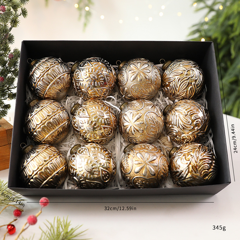 Colgante de Bola de Navidad Estilo Retro de Plástico Decorativo para Navidad y Fiestas