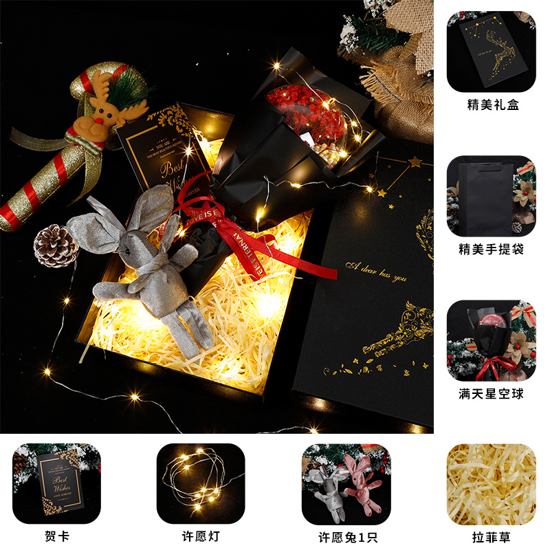 Navidad creativa cielo estrellado flor seca ola bola caja de regalo para hombre novia esposa novias pequeño regalo Comercio exterior al por mayor