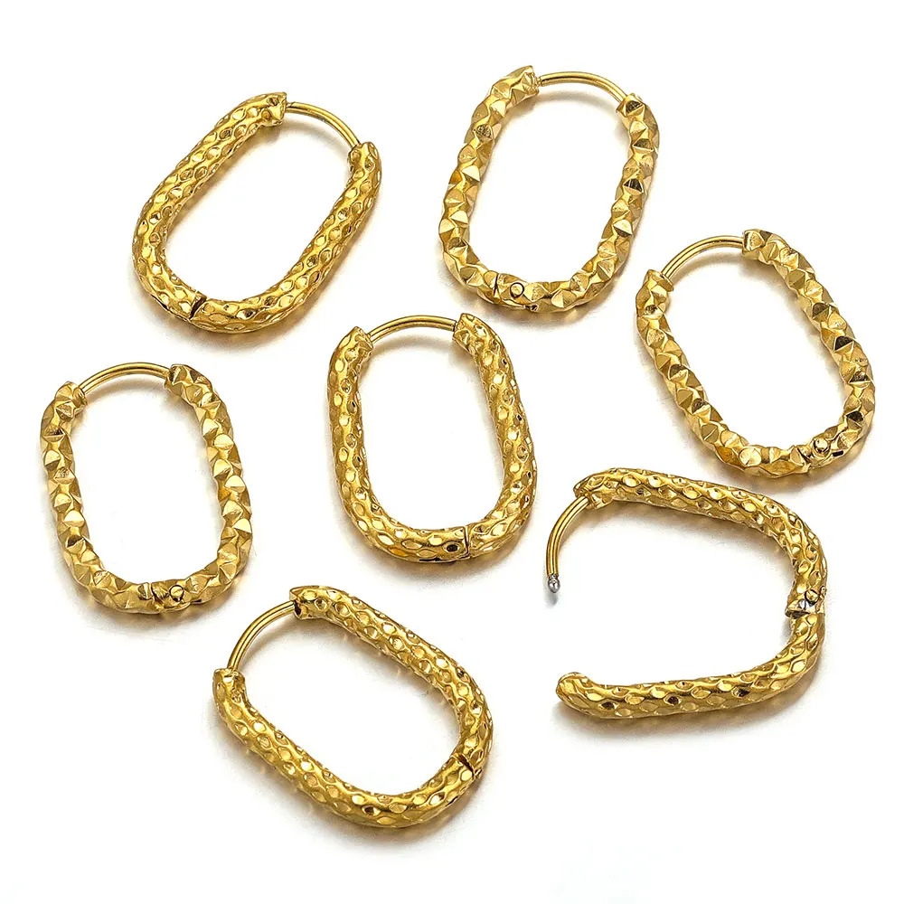 All Seasons Season 10 PCS/Package 16*21.5mm 304 Stainless Steel Gold Plated Solid Color Hook Earring Findings Jewelry Accessories