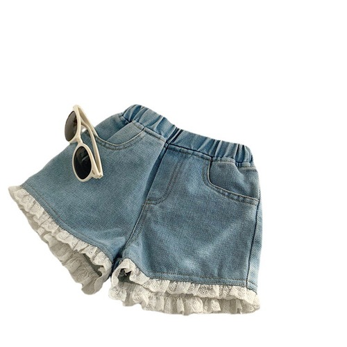 Girls' denim shorts summer new Korean style baby versatile thin outer wear children's summer clothes fashionable shorts trendy