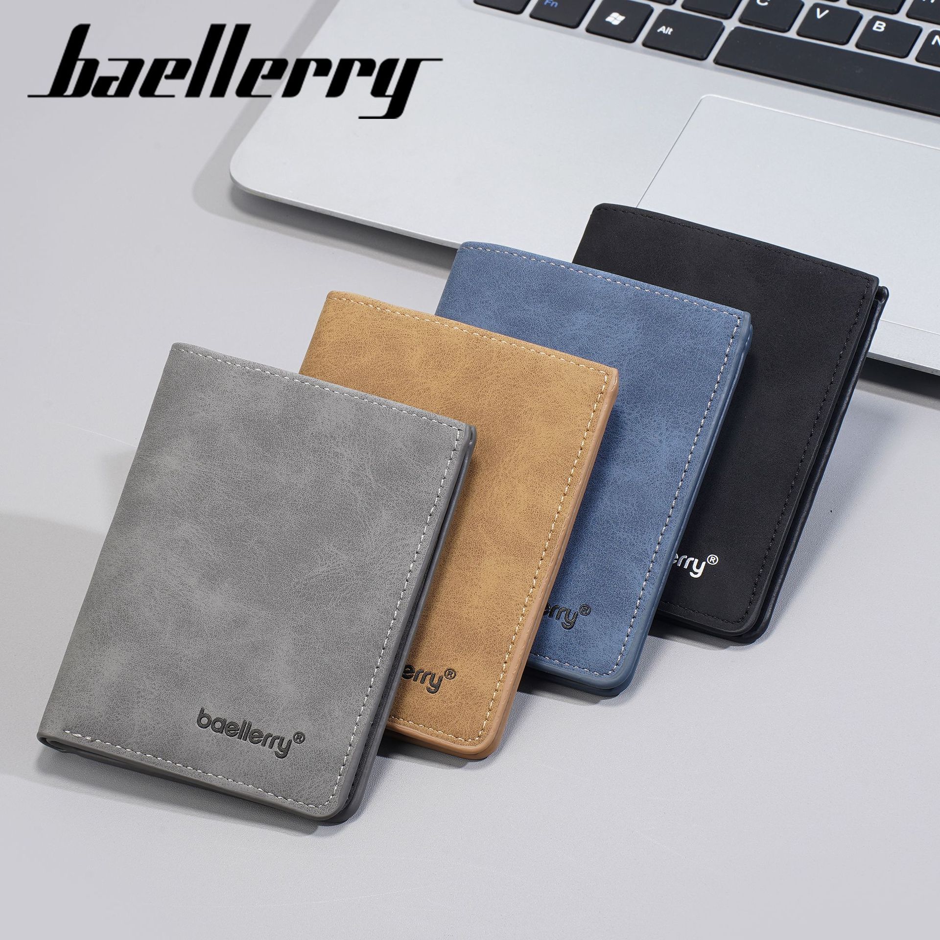 새로운 남성용 짧은 지갑 baellerry 크로스보더 미니멀리스트 멀티 카드 슬롯 80% off 지갑 수평 휴대용 카드 홀더
