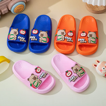 夏季儿童可爱童趣时尚外穿PVC塑料凉拖鞋 男女小孩宝宝卡通一字拖