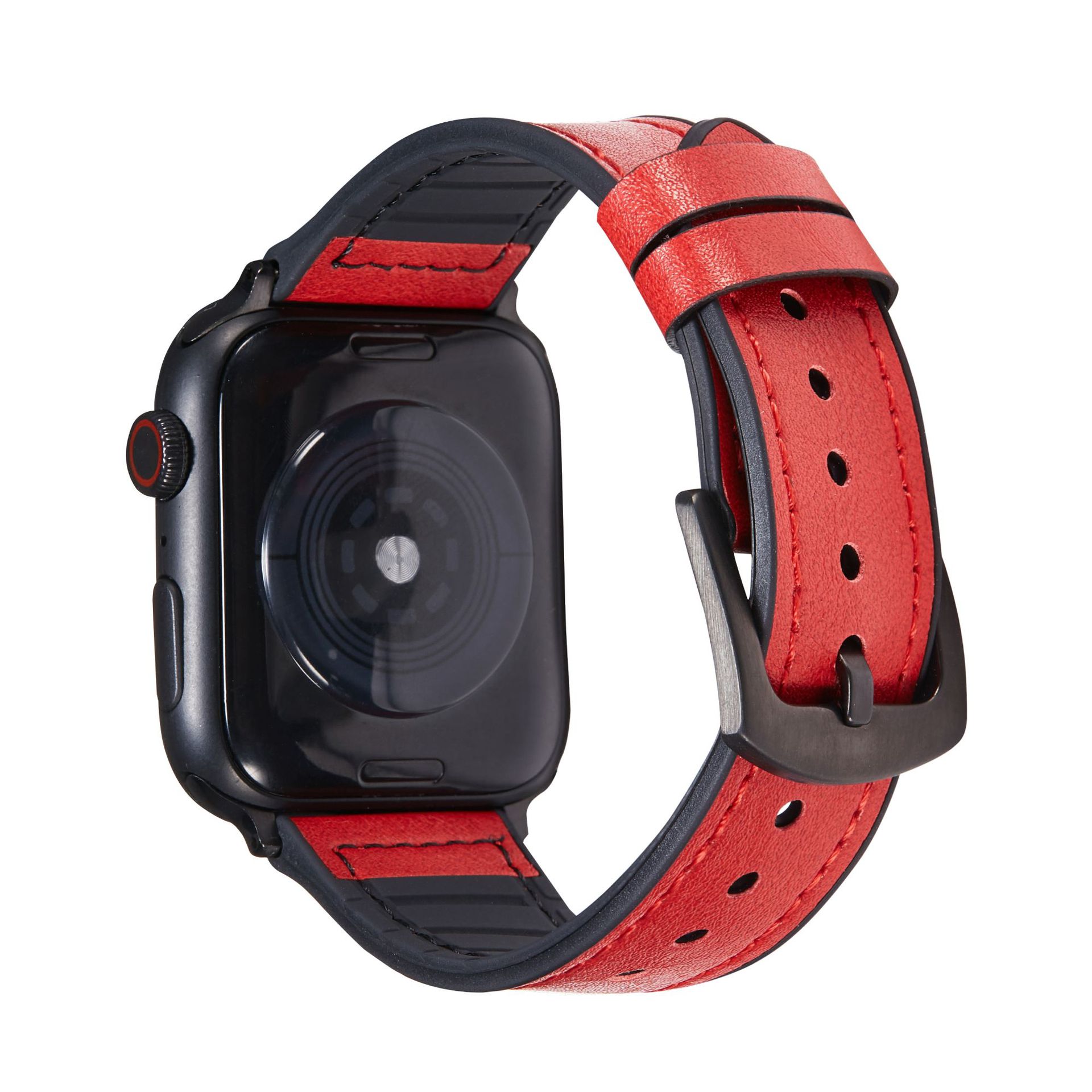 Apple 第 1 層牛革時計ストラップ Apple watch765432/se シリコンレザーマイクロファイバー時計ストラップに適しています。