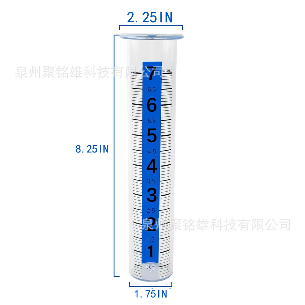 Спот 7 английских синих полосатых дождевиков на открытом воздухе большой шрифт дождемер пластиковый утолщение большой цифровой объем дождевой трубы