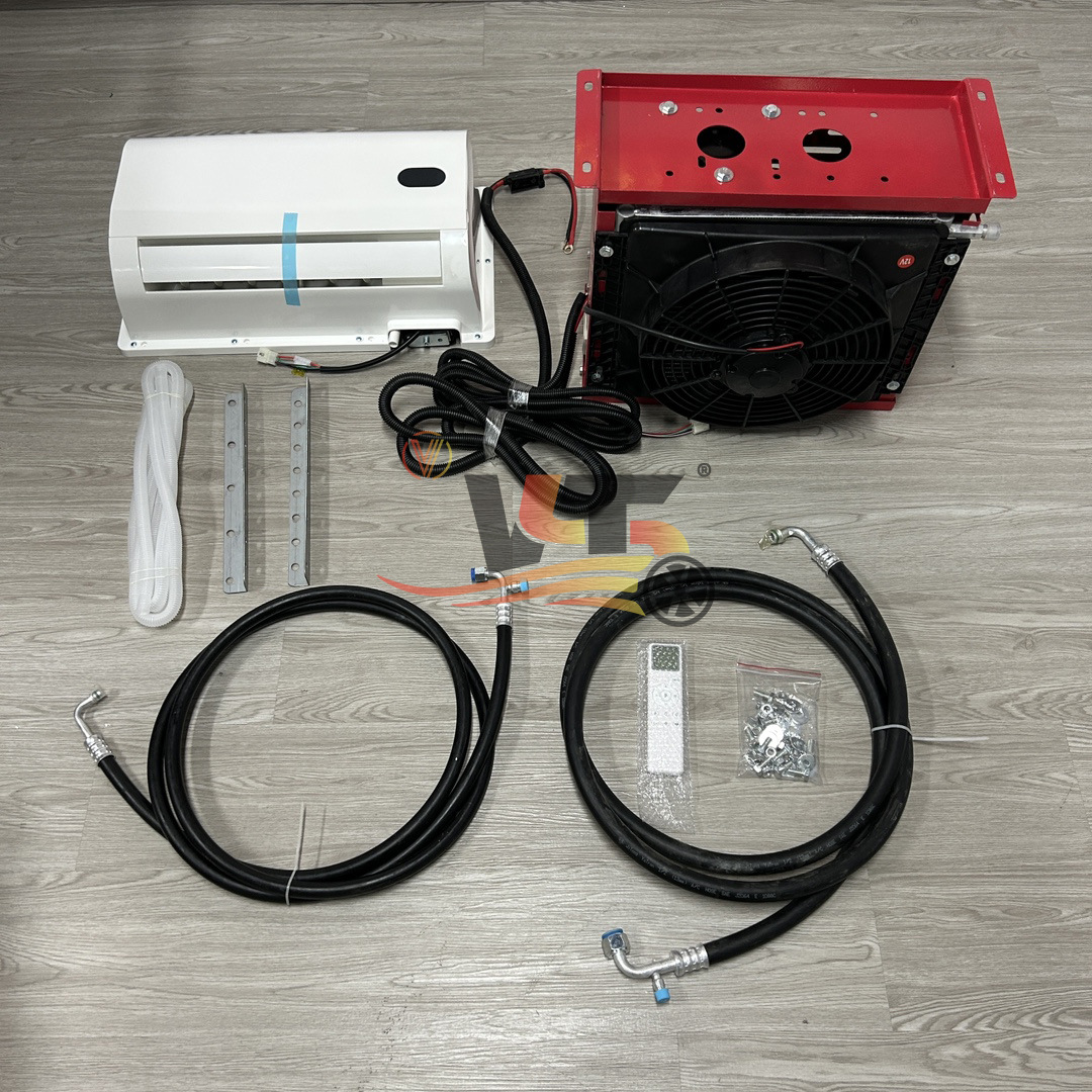 Suitable for red truck air conditioner, large air outlet, high cooling capacity, 12V 24V parking air conditioner