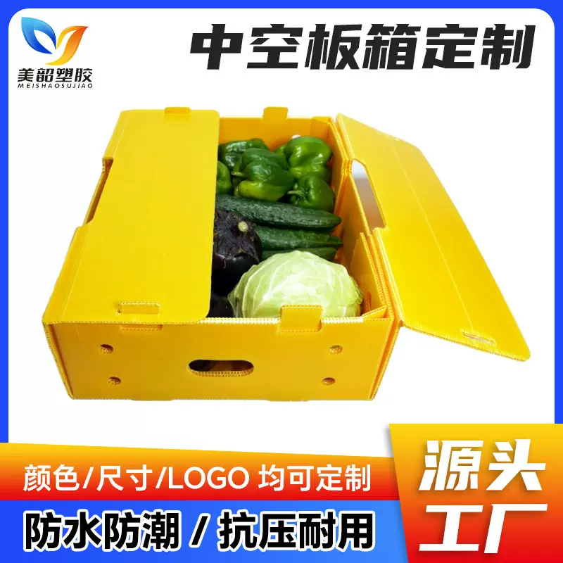 厂家供应中空板水果箱 中空板箱包装运输防震加厚万通板果蔬箱