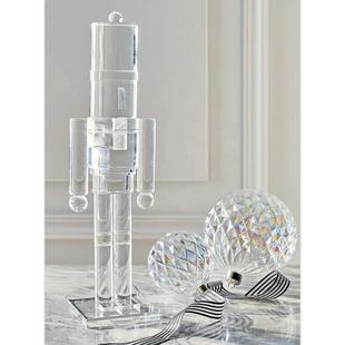 Customized Acrylic Transparent Solid Heavy Duty Sturdy Nutcracker Christmas Decorations Plexiglass Crafts
