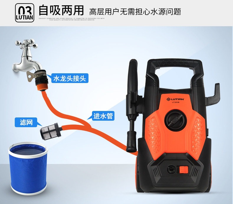 Greenfield Car Washing Machine for Home Use 220V Portable Car Washing Device Fully Automatic Car Washer High-Power Car Washing High-Pressure Water Pump