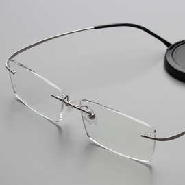 诗乐同款无框眼镜纯钛超轻超弹眼镜架商务男士光学眼镜框外贸暴款