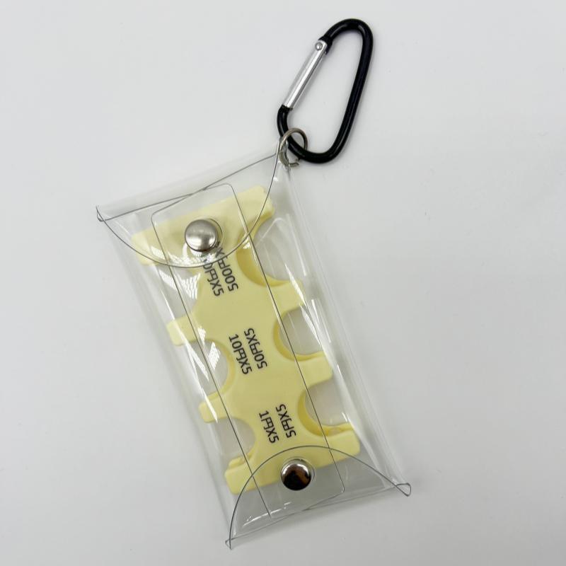 現物硬貨クリップ携帯型硬貨分類透明pvc小包登山ボタン付き硬貨プラスチックケース収納バッグ|undefined